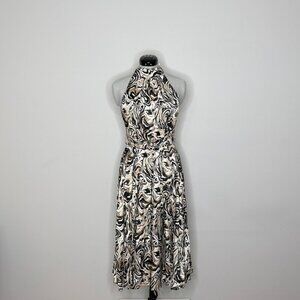 Diane Von Furstenberg Nicola Marble Print Halter Midi Dress - NWT